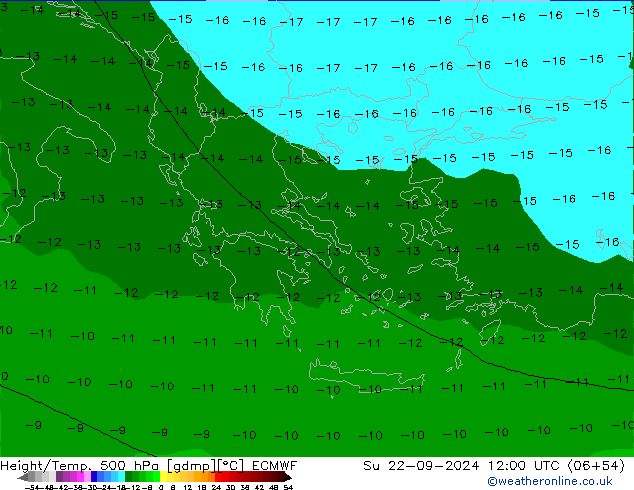 Z500/Rain (+SLP)/Z850 ECMWF So 22.09.2024 12 UTC