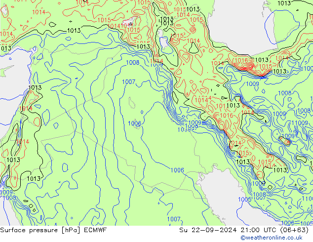 pression de l'air ECMWF dim 22.09.2024 21 UTC