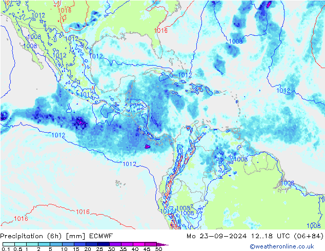 Z500/Rain (+SLP)/Z850 ECMWF Mo 23.09.2024 18 UTC