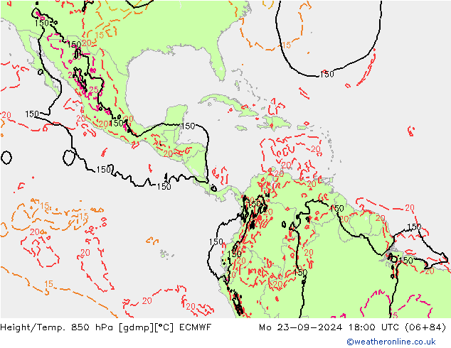 Z500/Rain (+SLP)/Z850 ECMWF Mo 23.09.2024 18 UTC