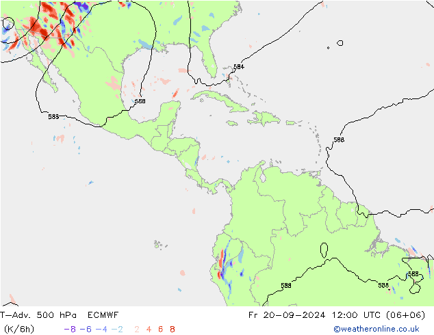 T-Adv. 500 hPa ECMWF vr 20.09.2024 12 UTC