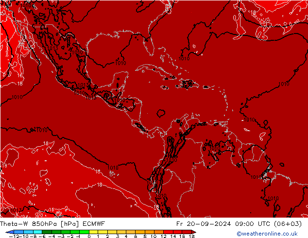 Theta-W 850hPa ECMWF  20.09.2024 09 UTC