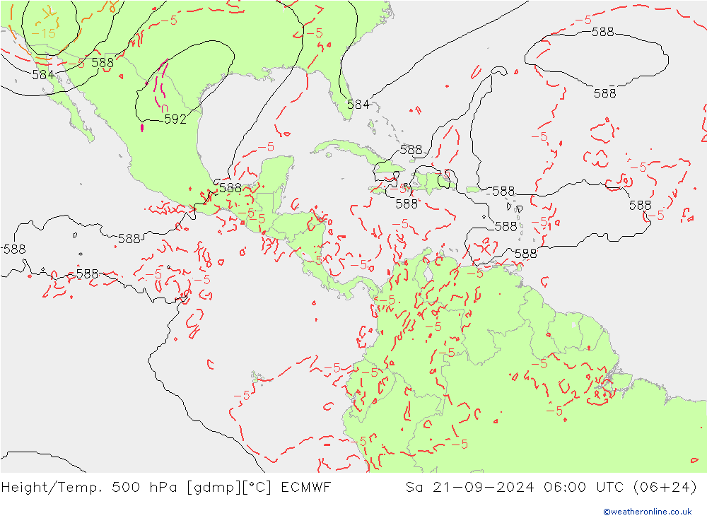 Z500/Rain (+SLP)/Z850 ECMWF Sa 21.09.2024 06 UTC