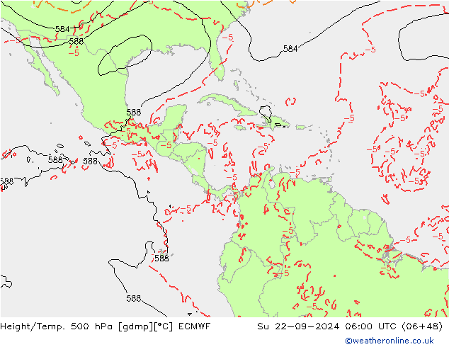 Height/Temp. 500 hPa ECMWF nie. 22.09.2024 06 UTC