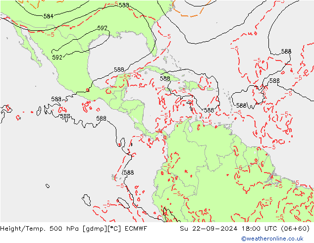 Z500/Rain (+SLP)/Z850 ECMWF dim 22.09.2024 18 UTC