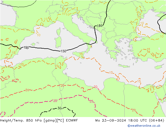 Z500/Rain (+SLP)/Z850 ECMWF пн 23.09.2024 18 UTC