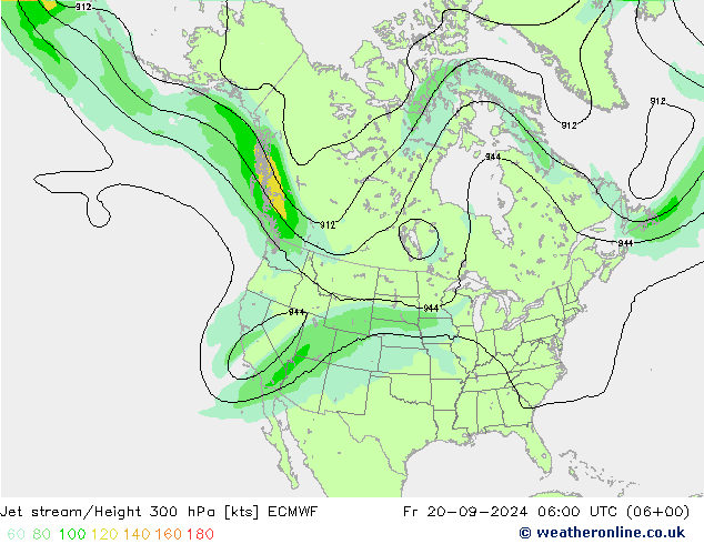 Jet stream/Height 300 hPa ECMWF Fr 20.09.2024 06 UTC