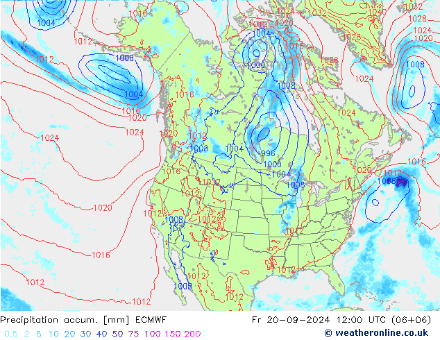 Toplam Yağış ECMWF Cu 20.09.2024 12 UTC