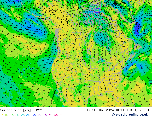 Surface wind ECMWF Fr 20.09.2024 06 UTC