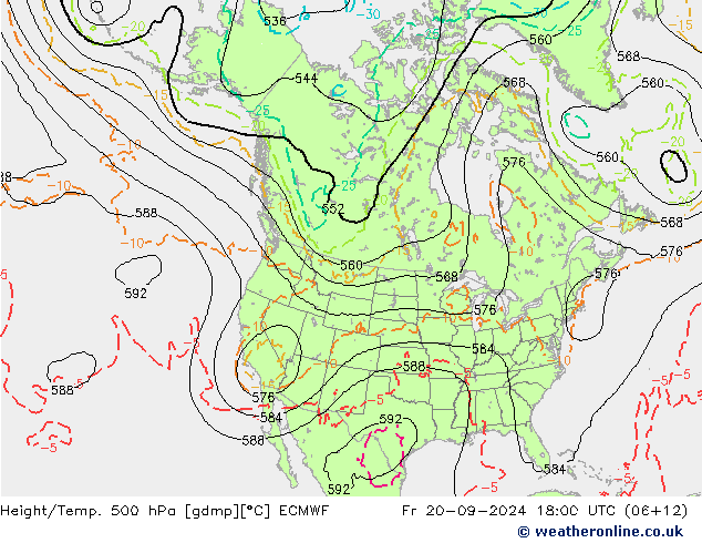 Z500/Rain (+SLP)/Z850 ECMWF  20.09.2024 18 UTC