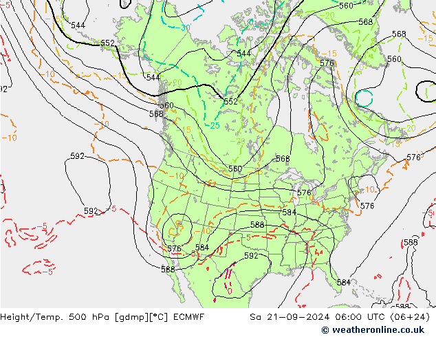 Z500/Rain (+SLP)/Z850 ECMWF сб 21.09.2024 06 UTC