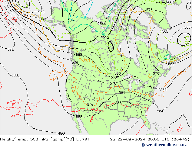 Geop./Temp. 500 hPa ECMWF dom 22.09.2024 00 UTC