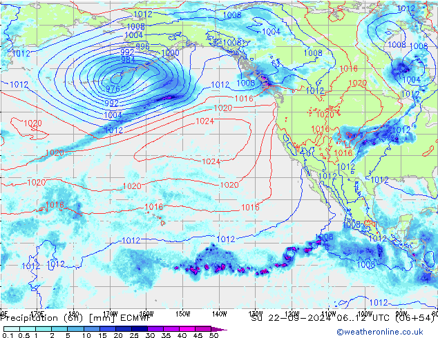 Z500/Rain (+SLP)/Z850 ECMWF dom 22.09.2024 12 UTC