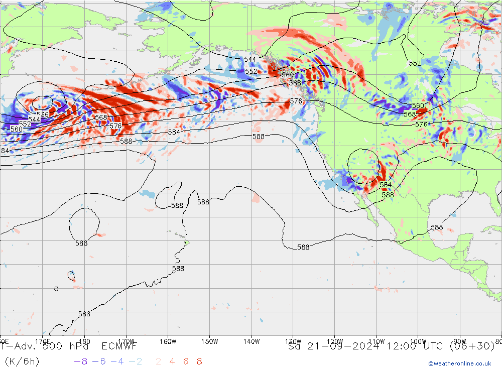 T-Adv. 500 hPa ECMWF Sáb 21.09.2024 12 UTC