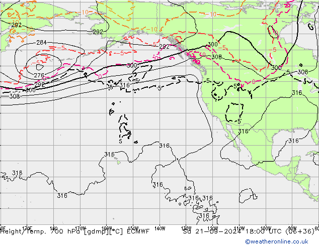 Height/Temp. 700 hPa ECMWF so. 21.09.2024 18 UTC