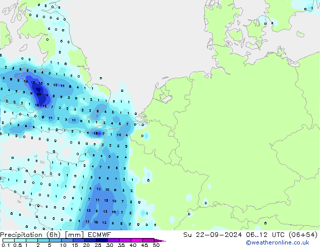 Z500/Rain (+SLP)/Z850 ECMWF dim 22.09.2024 12 UTC