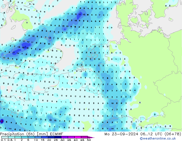 Z500/Yağmur (+YB)/Z850 ECMWF Pzt 23.09.2024 12 UTC