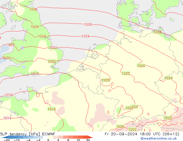 SLP tendency ECMWF Pá 20.09.2024 18 UTC