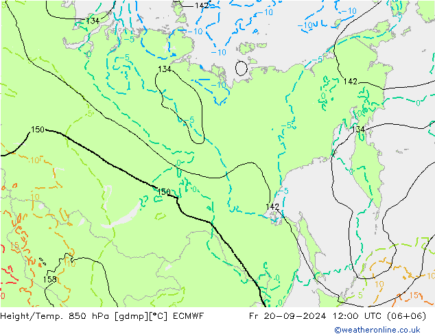 Z500/Yağmur (+YB)/Z850 ECMWF Cu 20.09.2024 12 UTC