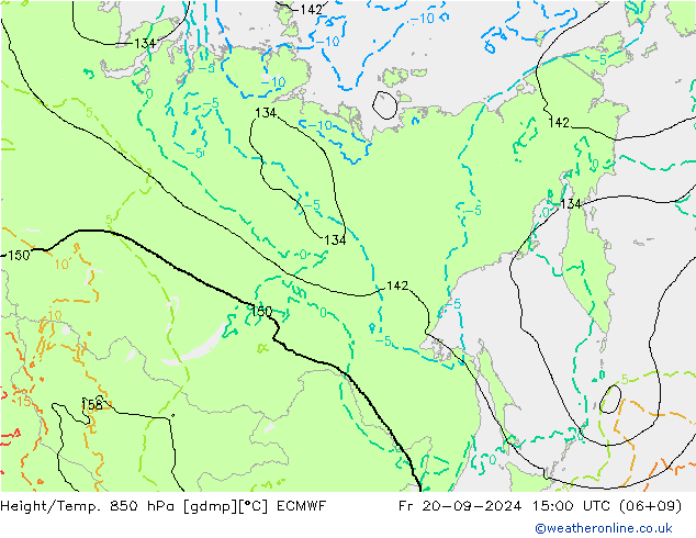 Height/Temp. 850 hPa ECMWF  20.09.2024 15 UTC