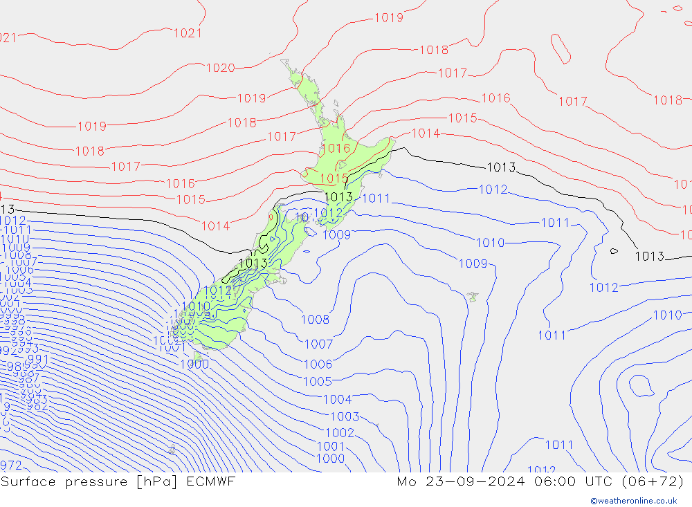 Yer basıncı ECMWF Pzt 23.09.2024 06 UTC