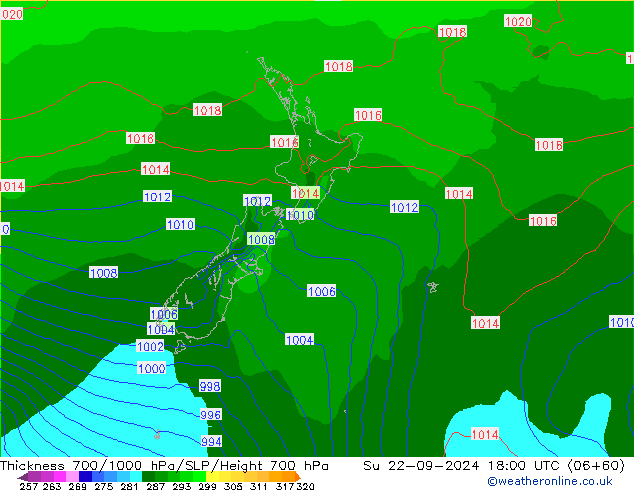 Thck 700-1000 hPa ECMWF dom 22.09.2024 18 UTC