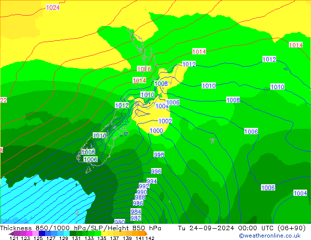 Thck 850-1000 hPa ECMWF wto. 24.09.2024 00 UTC