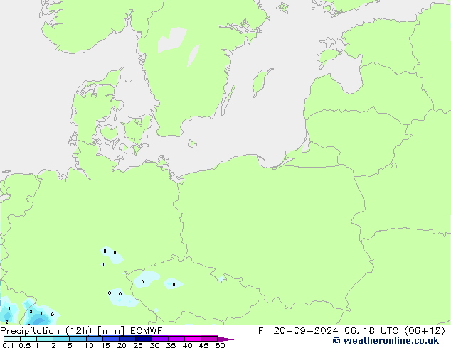 Precipitação (12h) ECMWF Sex 20.09.2024 18 UTC