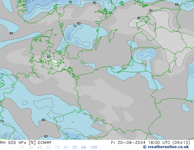 RH 925 hPa ECMWF  20.09.2024 18 UTC