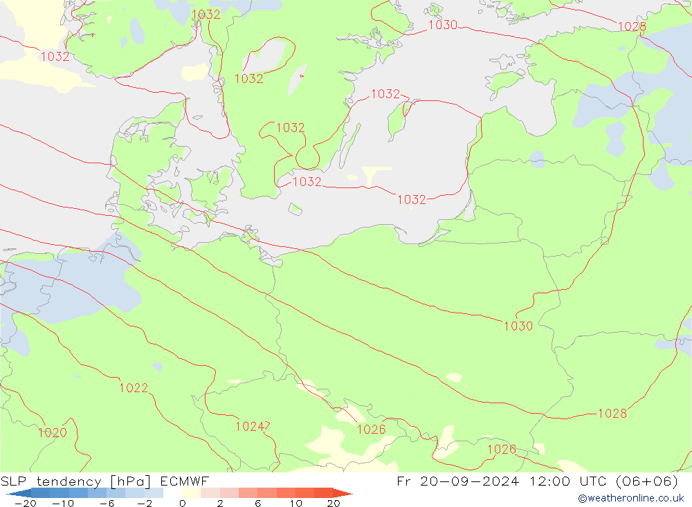 SLP tendency ECMWF Fr 20.09.2024 12 UTC