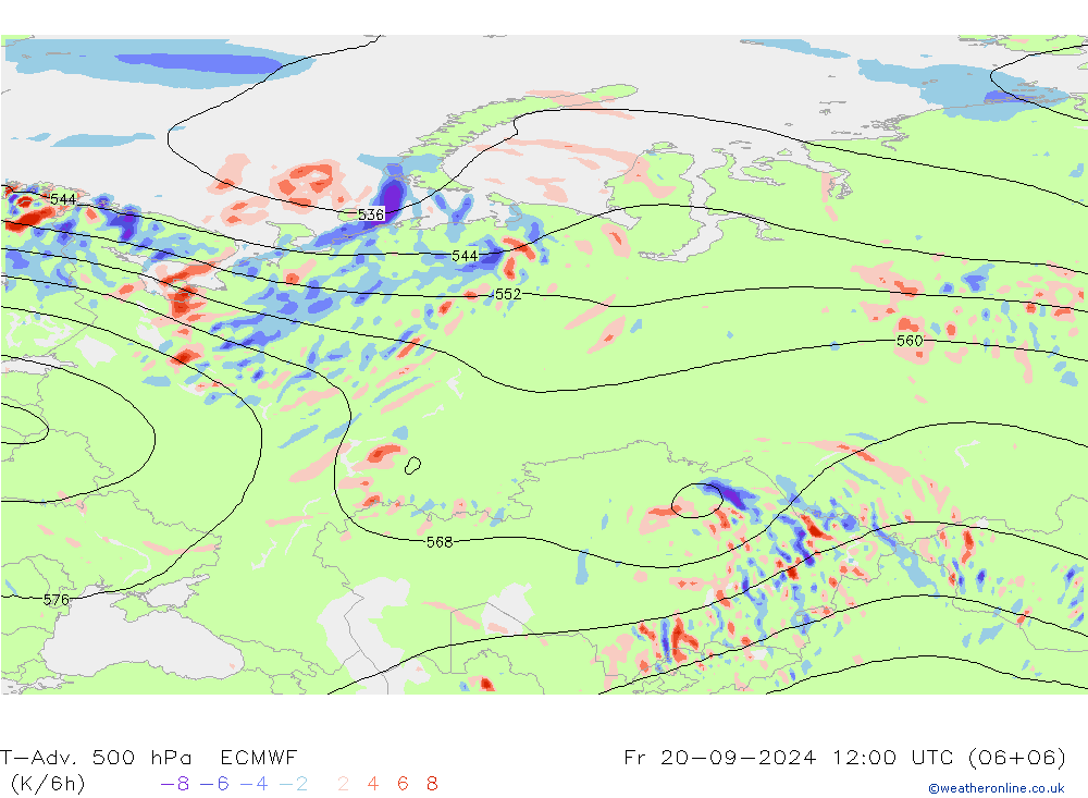 T-Adv. 500 hPa ECMWF ven 20.09.2024 12 UTC