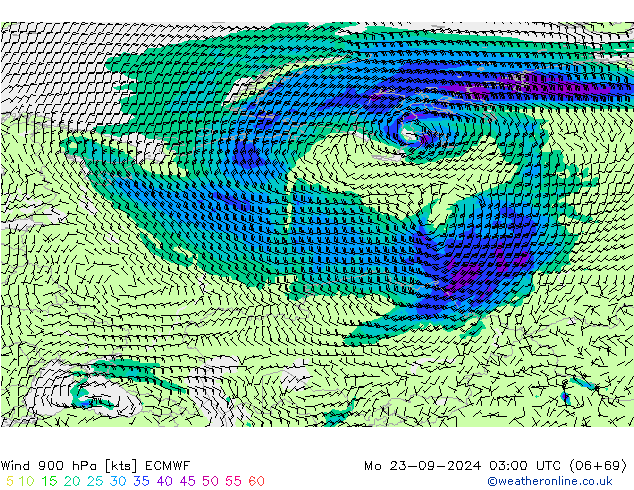 Wind 900 hPa ECMWF Mo 23.09.2024 03 UTC