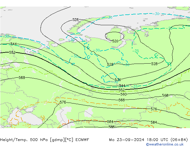 Z500/Regen(+SLP)/Z850 ECMWF ma 23.09.2024 18 UTC