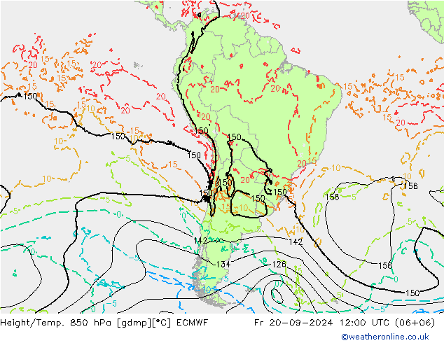 Z500/Regen(+SLP)/Z850 ECMWF vr 20.09.2024 12 UTC