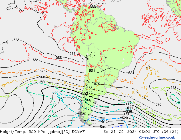 Z500/Rain (+SLP)/Z850 ECMWF sab 21.09.2024 06 UTC