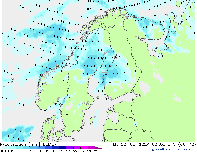 opad ECMWF pon. 23.09.2024 06 UTC