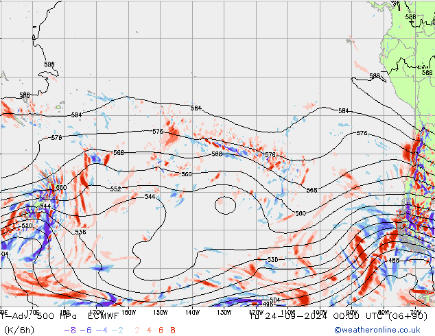 T-Adv. 500 hPa ECMWF Tu 24.09.2024 00 UTC