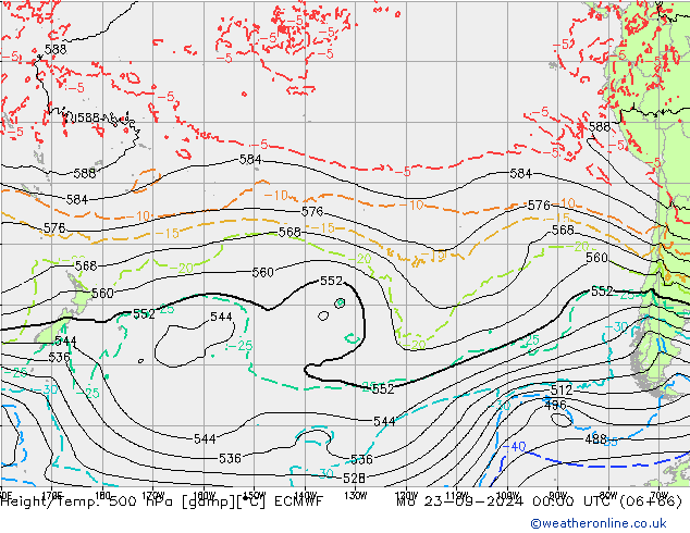 Z500/Rain (+SLP)/Z850 ECMWF lun 23.09.2024 00 UTC