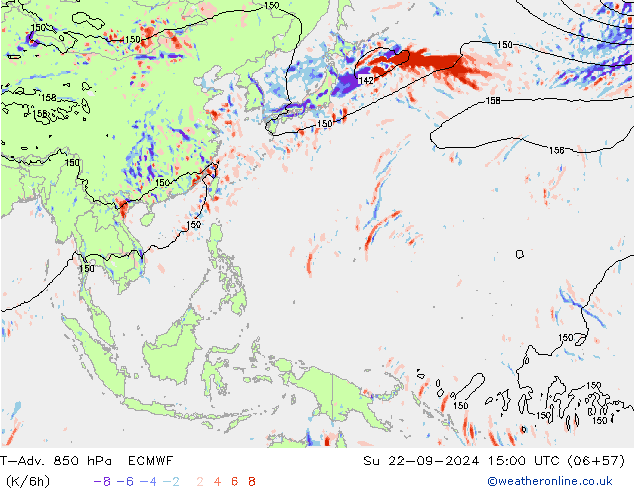 T-Adv. 850 hPa ECMWF zo 22.09.2024 15 UTC