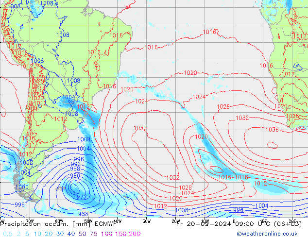 Precipitation accum. ECMWF Sex 20.09.2024 09 UTC