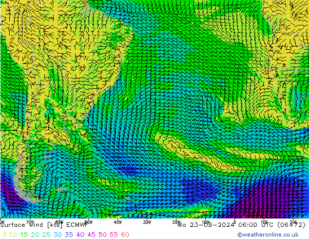 Surface wind ECMWF Mo 23.09.2024 06 UTC