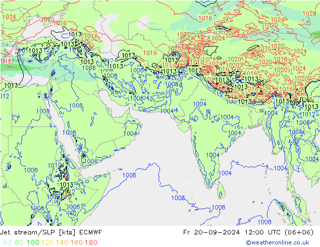 Jet Akımları/SLP ECMWF Cu 20.09.2024 12 UTC