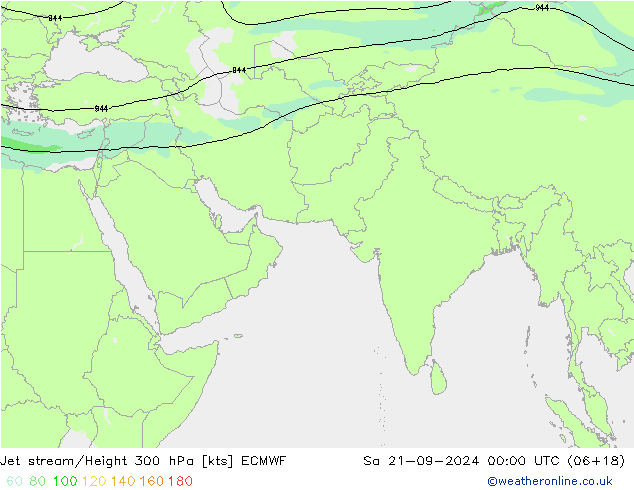 Jet stream/Height 300 hPa ECMWF Sa 21.09.2024 00 UTC