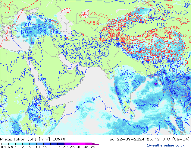 Z500/Rain (+SLP)/Z850 ECMWF Su 22.09.2024 12 UTC