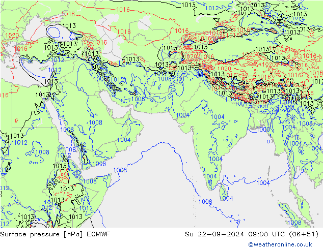 ciśnienie ECMWF nie. 22.09.2024 09 UTC