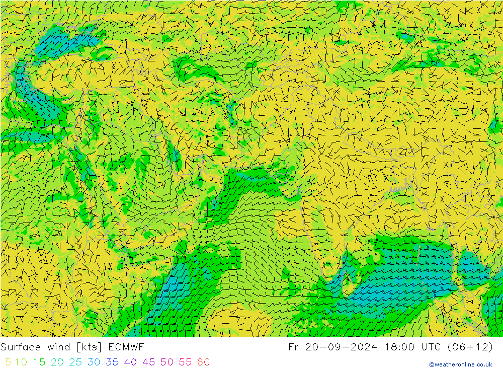 Vent 10 m ECMWF ven 20.09.2024 18 UTC