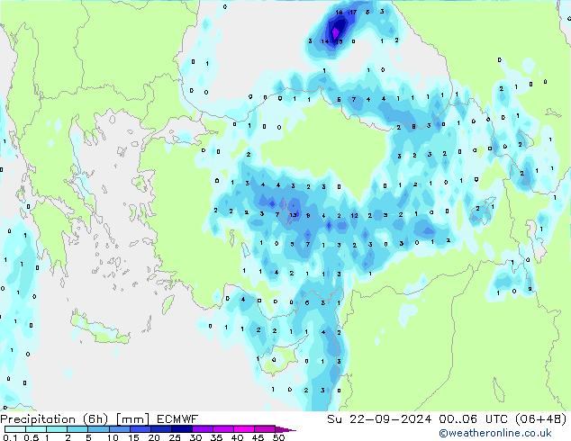 Z500/Rain (+SLP)/Z850 ECMWF Su 22.09.2024 06 UTC