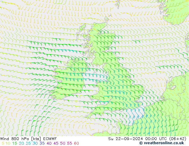  850 hPa ECMWF  22.09.2024 00 UTC