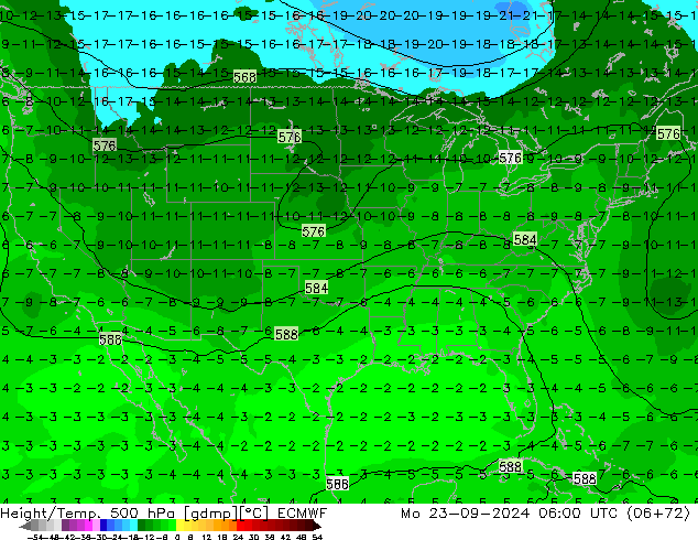 Z500/Rain (+SLP)/Z850 ECMWF lun 23.09.2024 06 UTC