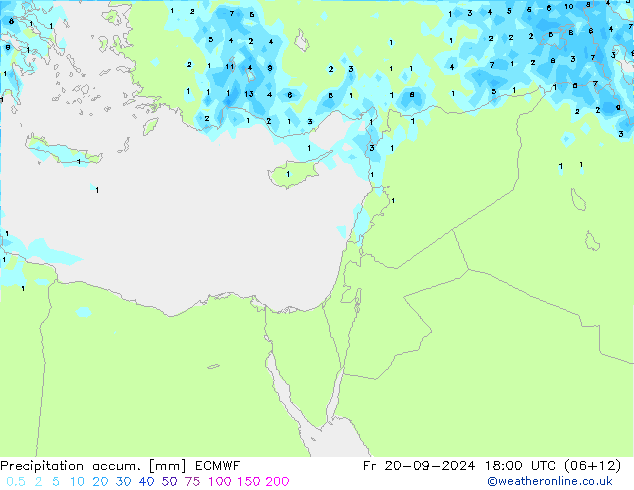 Precipitation accum. ECMWF Fr 20.09.2024 18 UTC